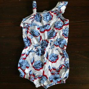 Crazy 8 "Red White & Cool" Floral Romper | 12-18M
